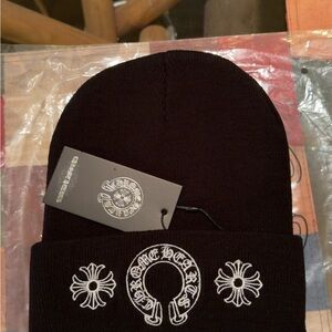 Black and white beanie